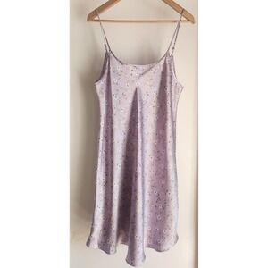 Delicate Treasures‎ Intimates Purple Floral Slip Dress Lingerie Sz M
